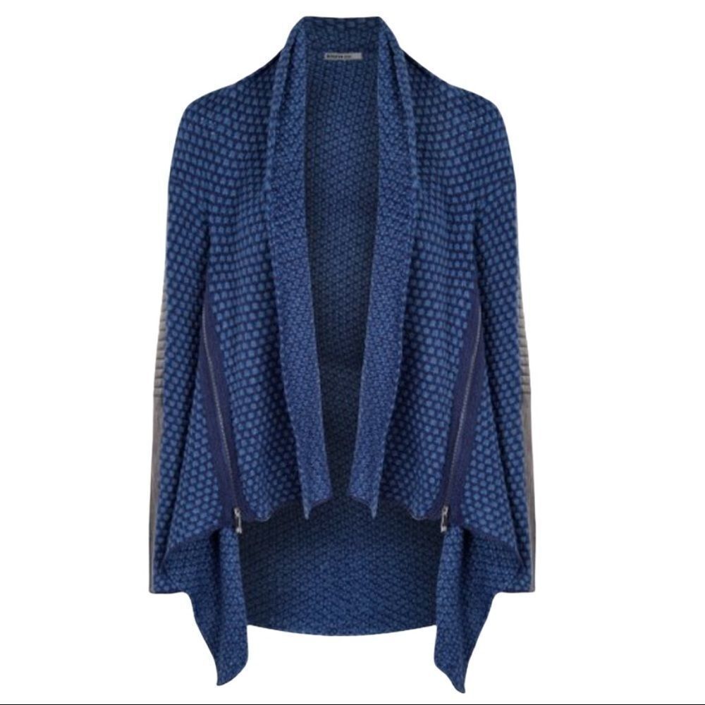 Devoted Leather Arm knitted Open Cardigan